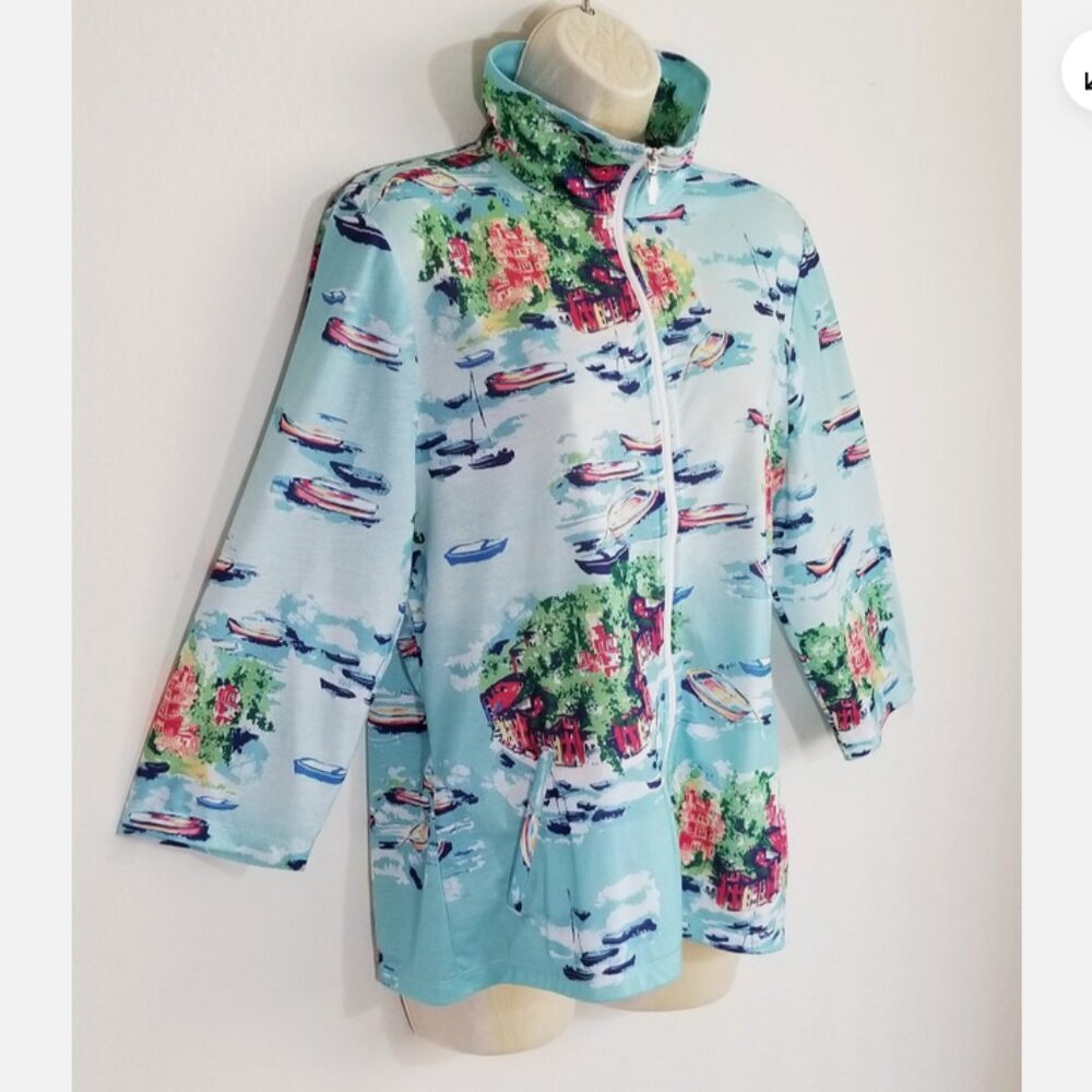 Weekends By Chico's Size 1 Thin Jacket 6602e1m - image 2